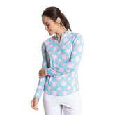 Aruba Floral Sun Protection Quarter Zip Pull Over